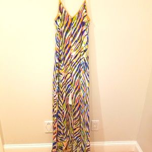 Trina Turk watercolor maxi with front slit